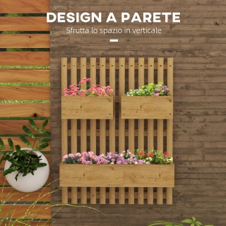 Outsunny Κάθετη Ζαρντινιέρα με Σανίδες και 3 Αφαιρούμενες Γλάστρες,... Outsunny Κάθετη Ζαρντινιέρα με Σανίδες και 3 Αφαιρούμενες Γλάστρες,...