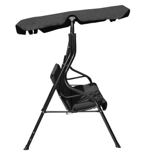 Costway  Τριθέσια κούνια κήπου με σκίαστρο Μαύρο 170 x 110 x 153 εκ...