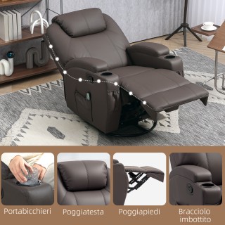 HOMCOM Πολυθρόνα Μασάζ Ανακλινόμενη με 8 Σημεία Μασάζ και 5 Λειτου... HOMCOM Πολυθρόνα Μασάζ Ανακλινόμενη με 8 Σημεία Μασάζ και 5 Λειτου...