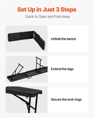 VEVOR Φορητός Πτυσσόμενος Πάγκος 6FT, Διαστάσεις: 1825 x 280 x 430 ... VEVOR Φορητός Πτυσσόμενος Πάγκος 6FT, Διαστάσεις: 1825 x 280 x 430 ...