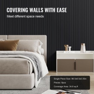 VEVOR Μαύρα Ξύλινα Ακουστικά Πάνελ 8 Τεμ 96x6 ιντσών WPCBTQBYGHL9... VEVOR Μαύρα Ξύλινα Ακουστικά Πάνελ 8 Τεμ 96x6 ιντσών WPCBTQBYGHL9...