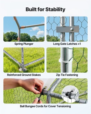 VEVOR Μεταλλικό Κοτέτσι Walk-in 9.8x19.3x6.5 ft με Κάλυμμα και Ασφα... VEVOR Μεταλλικό Κοτέτσι Walk-in 9.8x19.3x6.5 ft με Κάλυμμα και Ασφα...