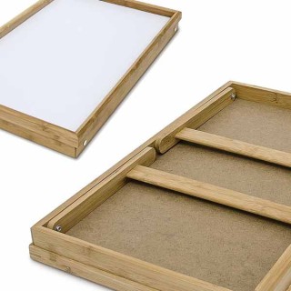 BAKAJI Ξύλινος Δίσκος Πρωινού στο Κρεβάτι Αναδιπλούμενος με Πτυσσόμ...