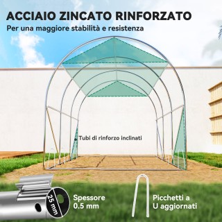 Outsunny Θερμοκήπιο Σήρα 3x2 m με Επιπλέον Σκίαση Δικτύου, Παράθυρα...