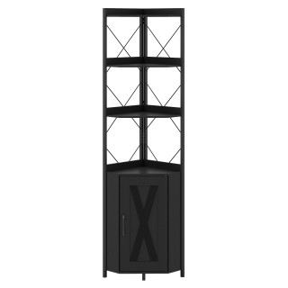 Costway Γωνιακό Ράφι με Χώρο Αποθήκευσης – Υψηλό Γωνιακό Ντουλάπι 1...