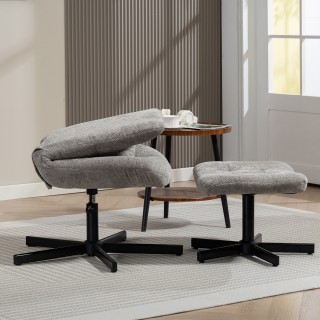 HOMCOM Πολυθρόνα Ανακλινόμενη 4 Επιπέδων Εφέ Βελούδου με Ανεξάρτητο...