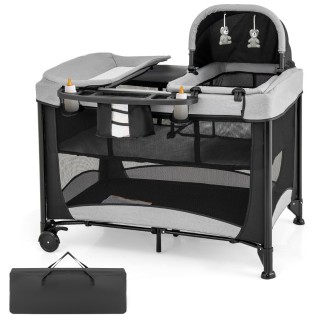 Costway Φορητό 5-σε-1 Πάρκο Μωρού με Αλλαξιέρα και Κούνια BC10250D... Costway Φορητό 5-σε-1 Πάρκο Μωρού με Αλλαξιέρα και Κούνια BC10250D...