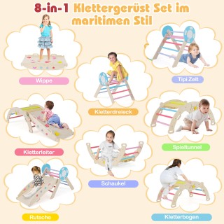 Costway Σετ Αναρρίχησης με Τσουλήθρα & Τόξο Αναρρίχησης & Σετ Δομικ...