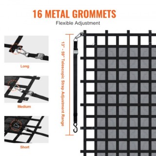 VEVOR  Βαρύ Καθαρό Φορτίο 120 x 105 Ρυθμιζόμενες Πόρπες & S-Γάντζοι...