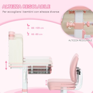 Σετ Σχολικό Μεταλλικό Γραφείο 80 x 52 x 88-109 cm με Καρέκλα 2 τμχ ...