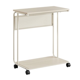 VASAGLE Πλευρικό Τραπέζι C-Σχήματος με Ρόδες και Μεταλλικό Πλαίσιο,...