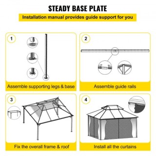 Πέργκολα Κήπου VEVOR 10x12ft με Σκληρή Οροφή και Κουνουπιέρα Καφέ ... Πέργκολα Κήπου VEVOR 10x12ft με Σκληρή Οροφή και Κουνουπιέρα Καφέ ...