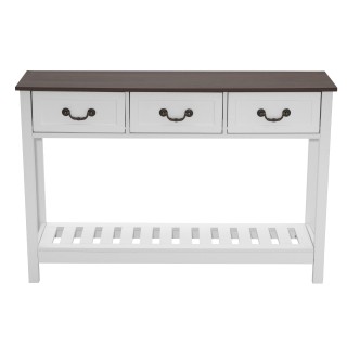 VEVOR Ξύλινη Κονσόλα  120 x 30 x 80 cm με Συρτάρια και Ράφι, Καφέ-Λ...