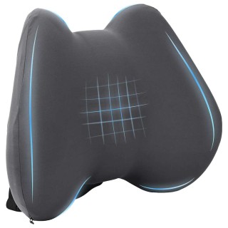 vidaXL Μαξιλάρι Πλάτης Μονόχρωμο Γκρι 40 x 32 x 14 εκ Αφρός Μνήμης ...