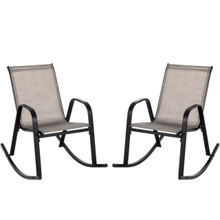 Costway  Δύο Άνετες Κουνιστές Καρέκλες Εξωτερικού Χώρου με Εργονομι...