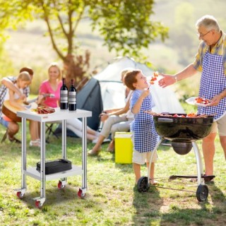 Τραπέζι Εργασίας Ανοξείδωτο VEVOR 24x18 με Ρόδες για Κουζίνα CFGZT... Τραπέζι Εργασίας Ανοξείδωτο VEVOR 24x18 με Ρόδες για Κουζίνα CFGZT...