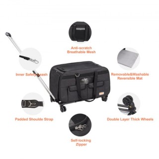 Τροχήλατο Κλουβί Μεταφοράς Κατοικιδίων VEVOR, Μαύρο CWLGXHS35LBSIB... Τροχήλατο Κλουβί Μεταφοράς Κατοικιδίων VEVOR, Μαύρο CWLGXHS35LBSIB...