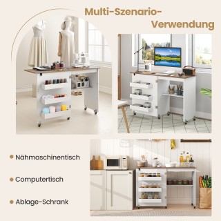 Costway Πτυσσόμενο Τραπέζι Ραπτικής Κινητός Σταθμός Χειροτεχνίας με...