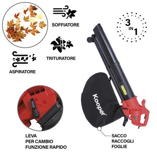 Kooper Ηλεκτρικό Φυσητήρας/Αναρροφητήρας Φύλλων 3 σε 1, Σακούλα 35 ... Kooper Ηλεκτρικό Φυσητήρας/Αναρροφητήρας Φύλλων 3 σε 1, Σακούλα 35 ...