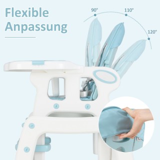 Costway Πολυμορφική Καρέκλα Φαγητού & Παιδικό Κάθισμα Μωρού - Μπλε ...