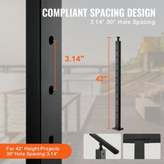 Κολόνα Κάγκελου VEVOR 42x1x2in 30° Μαύρη 1τμχ  1JZLGZHS1067HNEKBV0