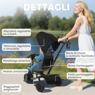 AIYAPLAY Παιδικό Ποδήλατο 6 σε 1 με Λαβή Πιέσης και Περιστρεφόμενο ...