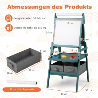 Costway Πολυλειτουργικός Παιδικός Καβαλέτος 3-σε-1 με Μαγνητικό Πίν...