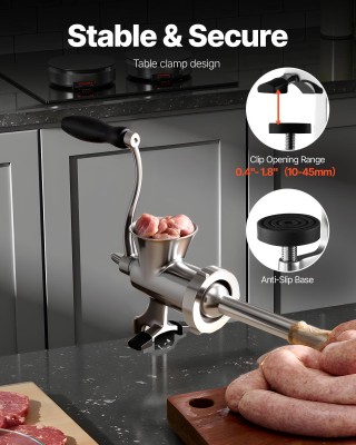 VEVOR Χειροκίνητος Μύλος Κρέατος από Ανοξείδωτο Ατσάλι 304 με Σφιγκ... VEVOR Χειροκίνητος Μύλος Κρέατος από Ανοξείδωτο Ατσάλι 304 με Σφιγκ...