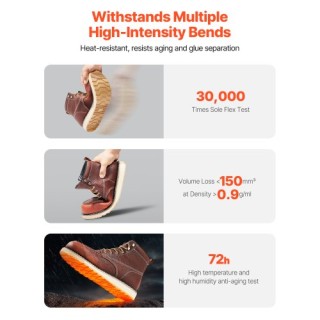 VEVOR Αδιάβροχες Ανδρικές Μποτάκια Εργασίας με Ατσάλινη Μύτη, Αντιο...