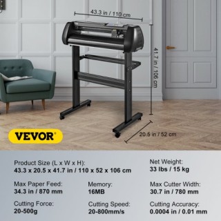 VEVOR Κοπτικό Βινυλίου 34 με Bluetooth & Λογισμικό SignMaster  KZJH...