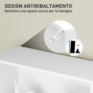 HOMCOM Κινητή Βιβλιοθήκη με 4 Ράφια και 2 Ευέλικτες Θέσεις, Ξύλινη,... HOMCOM Κινητή Βιβλιοθήκη με 4 Ράφια και 2 Ευέλικτες Θέσεις, Ξύλινη,...