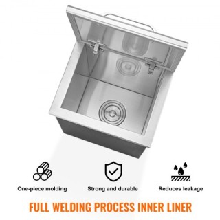 VEVOR  Ανοξείδωτο Ψυγείο 14x12x18 με Καπάκι  QRSCBC14LX12BI5H8V0