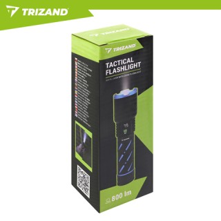 Trizand Φακός LED Τακτικός 800 lm Επαναφορτιζόμενος με USB-C, 5000 ...