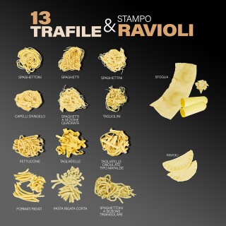 Kooper Μηχανή για ζυμαρικά με 13 μήτρες και 17 εξαρτήματα, 260 W An...