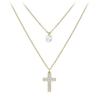So Charm Πολυεπίπεδο Κολιέ με Σταυρό Διακοσμημένο με Κρύσταλλα Swar... So Charm Πολυεπίπεδο Κολιέ με Σταυρό Διακοσμημένο με Κρύσταλλα Swar...