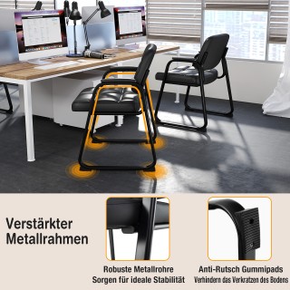 Σετ 2 Εργονομικές Καρέκλες Υποδοχής με Μεταλλικό Πλαίσιο 64 x 60 x ...