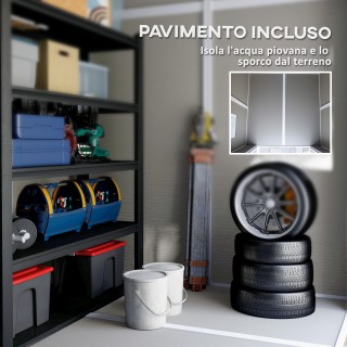 Outsunny  Καλύβα Κήπου από Ρητίνη με Δάπεδο, 2 Πόρτες με Κλείδωμα, ...