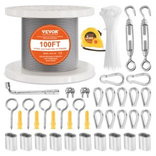VEVOR Καλώδιο Ανοξείδωτου Χάλυβα T304 1/8 7x7 100 ft για Κάγκελα P... VEVOR Καλώδιο Ανοξείδωτου Χάλυβα T304 1/8 7x7 100 ft για Κάγκελα P...