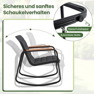 Costway Σετ Μπαλκονιού - Σετ Επίπλων Κήπου με 2 Κουνιστές Καρέκλες,...