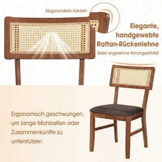 Costway Σετ 2 Καρέκλες Τραπεζαρίας με Επένδυση και Χειροποίητη Πλάτ... Costway Σετ 2 Καρέκλες Τραπεζαρίας με Επένδυση και Χειροποίητη Πλάτ...