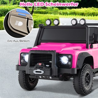 Costway Ροζ Land Rover Defender Ηλεκτρικό Αυτοκίνητο για Παιδιά με ...