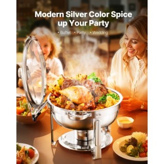 VEVOR Σετ Στρογγυλών Σκευών Μπουφέ 5 Qt από Ανοξείδωτο Ατσάλι YXBLS... VEVOR Σετ Στρογγυλών Σκευών Μπουφέ 5 Qt από Ανοξείδωτο Ατσάλι YXBLS...