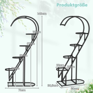 Costway  Μεταλλική 5-επίπεδη βάση φυτών σε σχήμα καρδιάς με γάντζου...