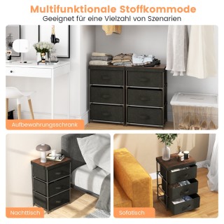 Costway Κομοδίνο με Υφασμάτινα Συρτάρια και Μεταλλικό Σκελετό Μαύρο... Costway Κομοδίνο με Υφασμάτινα Συρτάρια και Μεταλλικό Σκελετό Μαύρο...