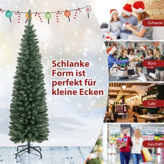 Costway Πράσινο Τεχνητό Χριστουγεννιάτικο Δέντρο 150 εκ. με Φωτισμό...