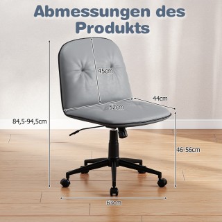 Costway Περιστρεφόμενη Εργασιακή Καρέκλα χωρίς Μπράτσα από Συνθετικ...