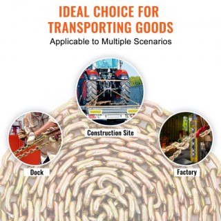 Αλυσίδα Μεταφοράς VEVOR, 7100 lbs, 3/8 x 20, G80, με Γάντζους, Πιστ... Αλυσίδα Μεταφοράς VEVOR, 7100 lbs, 3/8 x 20, G80, με Γάντζους, Πιστ...