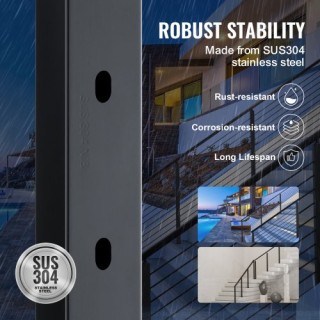 Κολόνα Κάγκελου VEVOR 36x1x2in 30° Μαύρη 1τμχ  1JZLGZHS91424HS5GV0