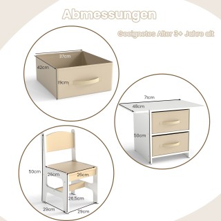 Costway Ξύλινο Σετ Παιδικό Τραπεζάκι με 2 Καρεκλάκια και 2 Αποσπώμ... Costway Ξύλινο Σετ Παιδικό Τραπεζάκι με 2 Καρεκλάκια και 2 Αποσπώμ...