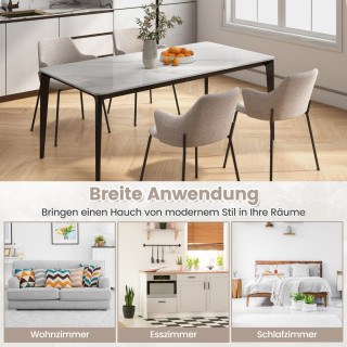 Costway  Εργονομική Καρέκλα Τραπεζαρίας με Άνετη Πλάτη και Μεταλλικ...